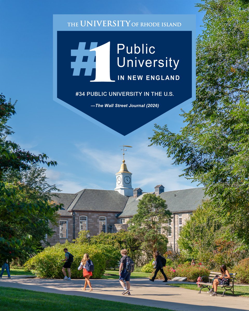 URI is again the No. 1 public university in New England according to the <a href="/WSJ/">The Wall Street Journal</a> in its 2026 Best Colleges in the U.S. rankings! This recognition reflects our commitment to student success by providing broad access to a high-quality education.  
➡️uri.edu/news/2025/10/u…
