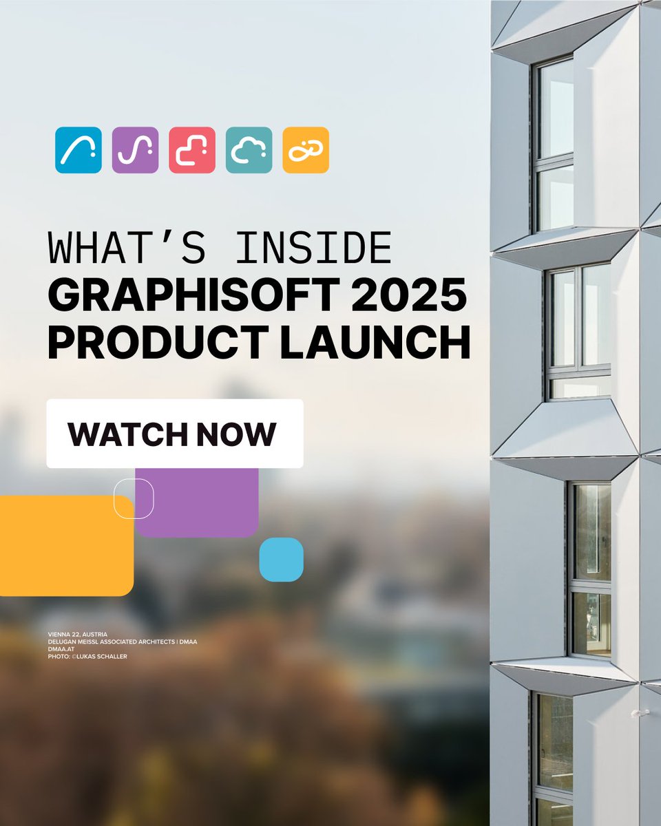 GRAPHISOFT's tweet photo. Smarter tools. Better workflows.
Watch what’s new in the 2025 Graphisoft product launch — including Archicad 29, AI Assistant (BETA), MEP Designer &amp; more.
🎥 https://t.co/gBos06WbKN
Learn more:
✨ https://t.co/1phcanjzmX

#graphisoftproductlaunch #BIM #AI #Archicad #AEC https://t.co/FiZBxLtrPz
