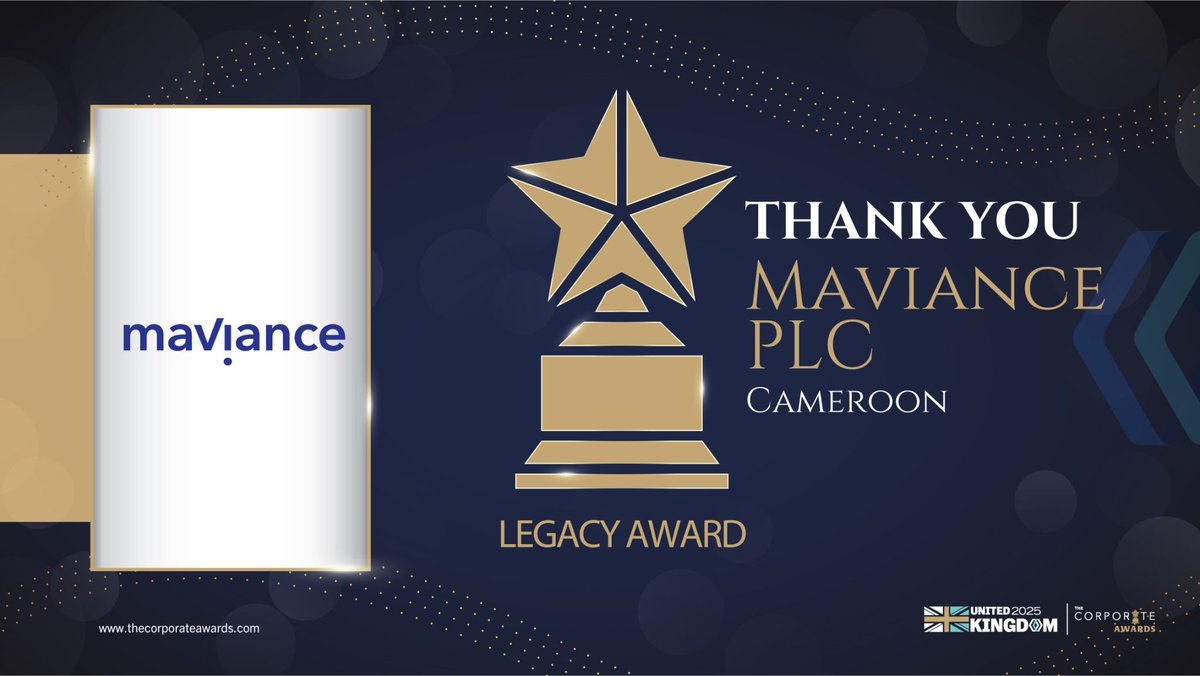 corp_awards's tweet photo. "Honoring Maviance PLC with the Legacy Award at #CorporateAwards2025

 A decade of innovation, impact &amp; sustainable leadership!

#MaviancePLC #LegacyAward" https://t.co/PovTBoBCC2