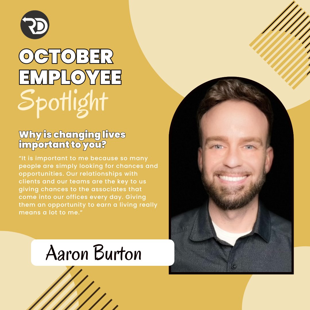 Meet Aaron Burton, our October Employee Spotlight! Aaron is the Denver Center Manager. Click below to learn more about his experiences and journey at Riley Decker Companies.

rileydecker.com/2025/01/riley-… 

#RileyDeckerCompanies #TheJobCenter #EmployeeSpotlight