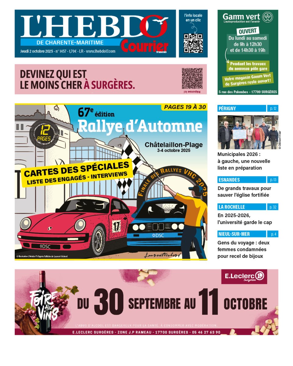 📰 À LA UNE CETTE SEMAINE ! À retrouver dans notre numéro du jeudi 2 octobre ! 
En vente dès demain chez votre marchand de journaux ou en version numérique  ow.ly/H6Mx50UBNJY
