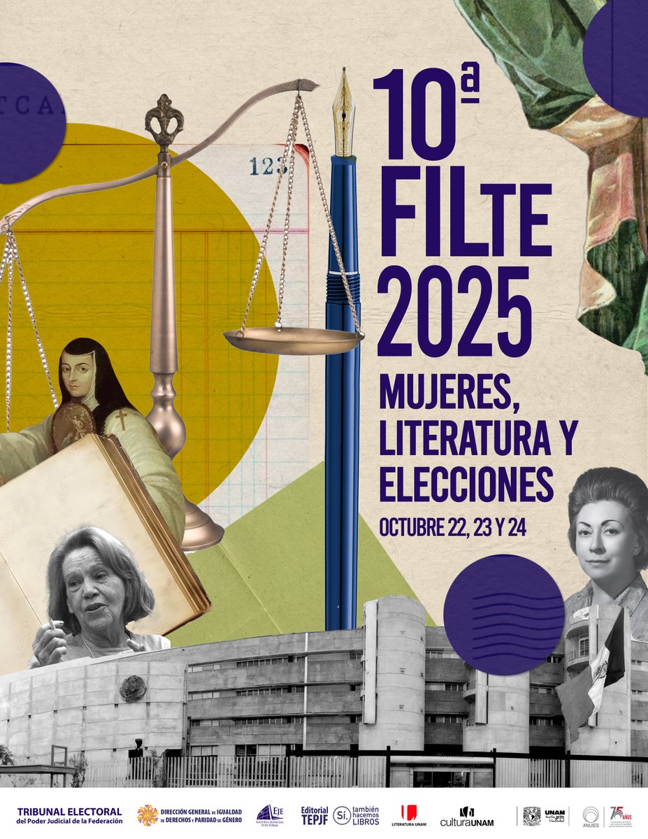 TEPJF_EJE's tweet image. Del 22 al 24 de octubre llega la X Feria Internacional del Libro del TEPJF. 

Este año: Mujeres, literatura y elecciones. Charlas, presentaciones, conferencias y programa infantil. 

Participan: @LiteraturaUNAM y @EditorialTEPJF  te.gob.mx/fil/ #FILTE #MujeresEscritoras