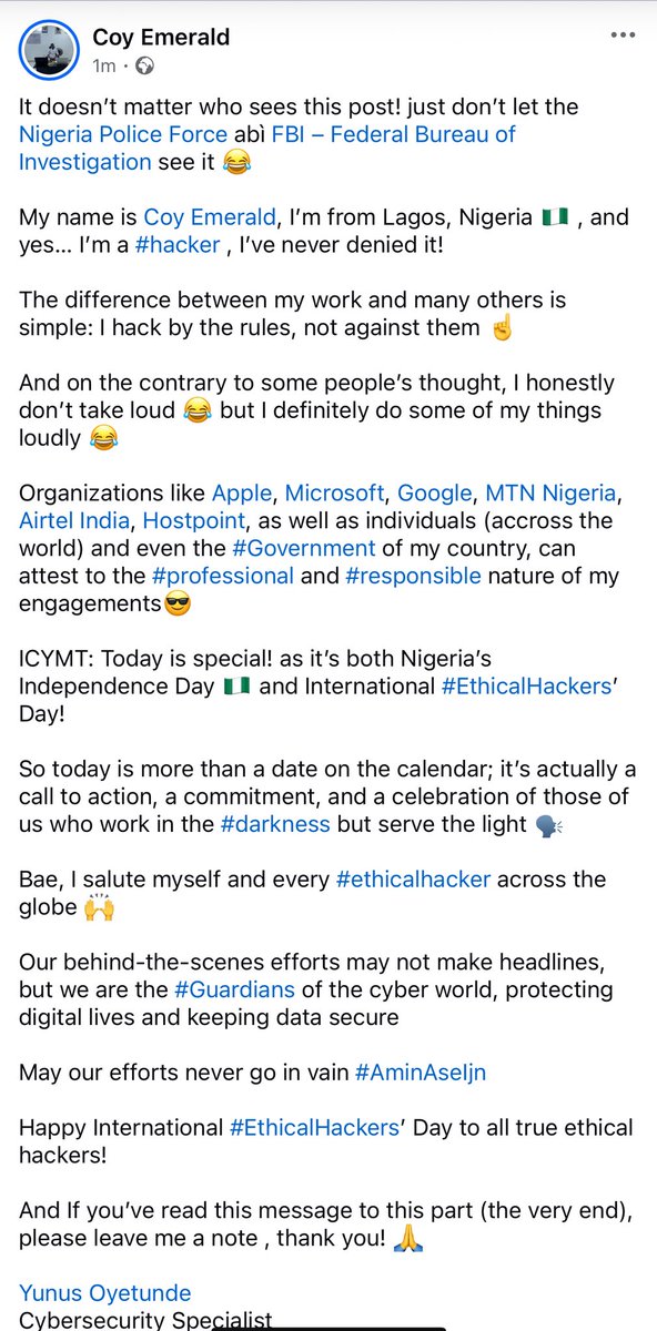 CoyEmerald1's tweet image. #EthicalHackers’ Day 📌
