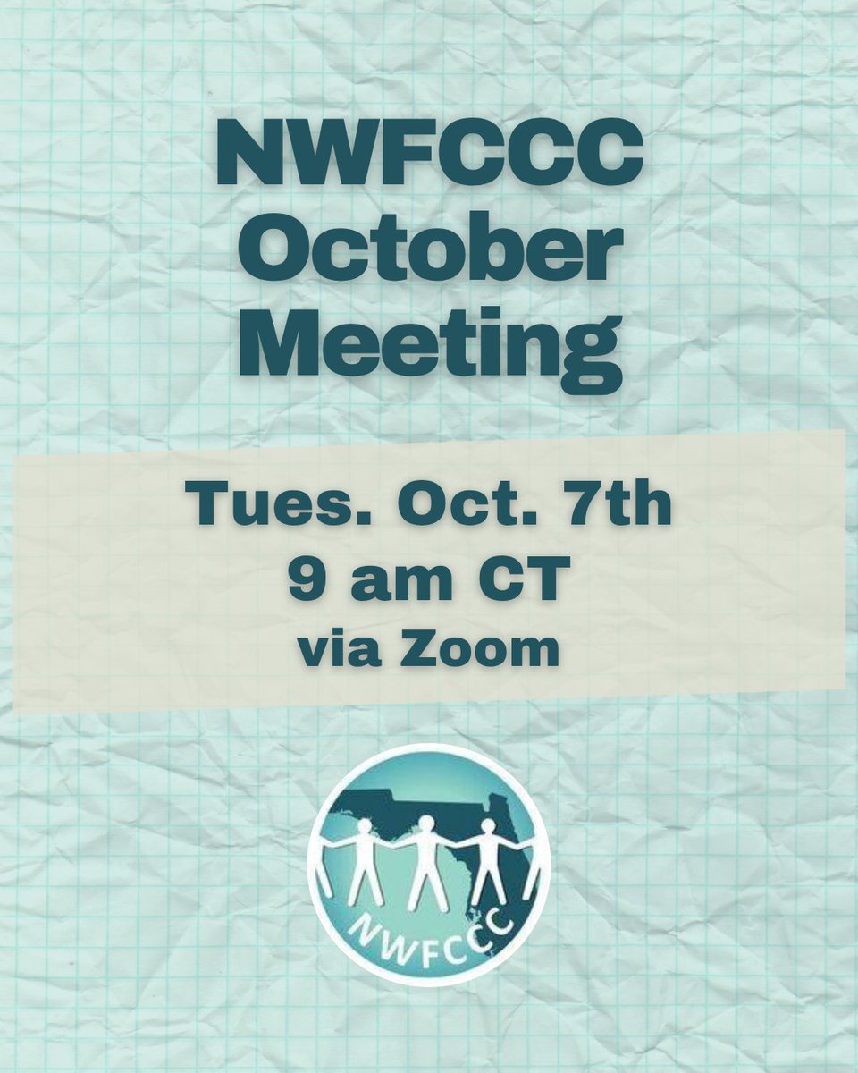 NWFCCC1's tweet photo. 📌 Our next monthly meeting will be held this upcoming Tuesday 10/7 @ 9 am CT via Zoom.☀️

☝️If you have not received an email with the Zoom link please reach out to nwfccc@gmail.com! 🔗

See you there! 🌎

#NWFCCC https://t.co/fQiVrZ9JmO