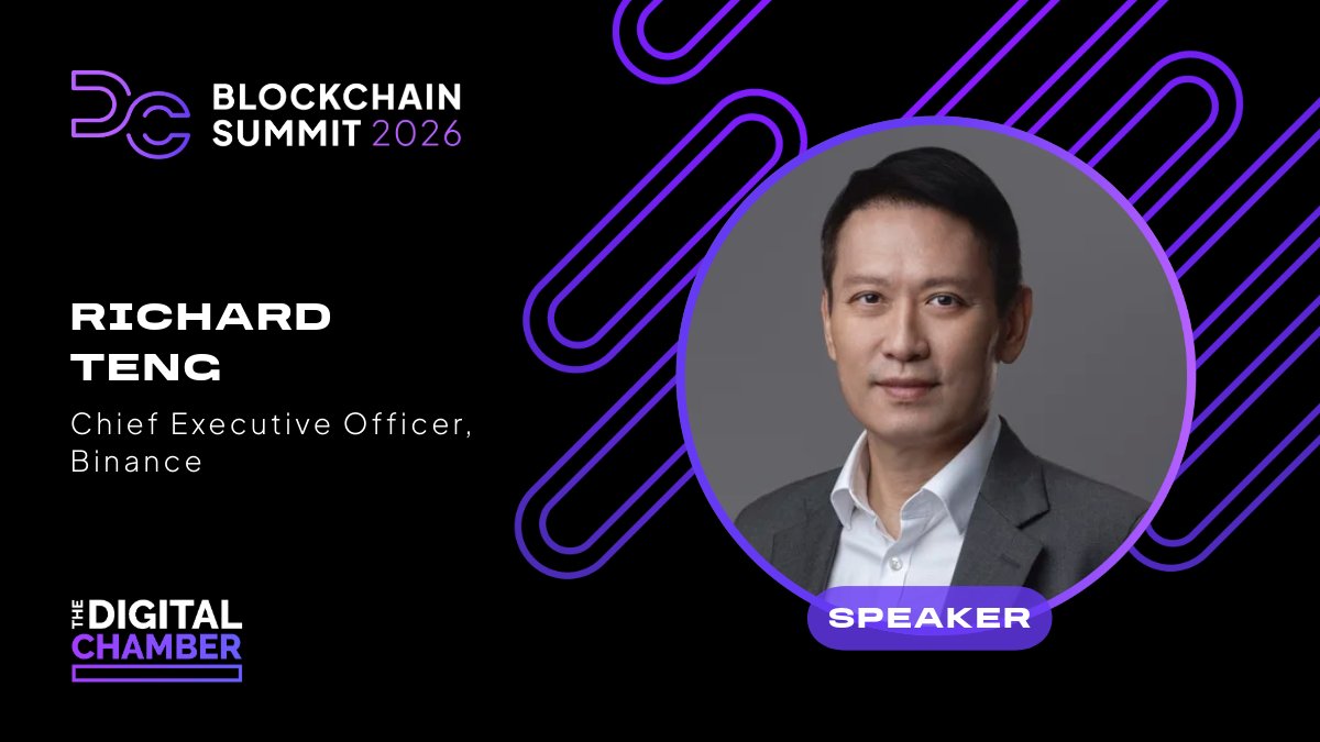 DigitalChamber's tweet image. We&apos;re excited to announce @_RichardTeng as a #DCBlockchain Summit 2026 featured speaker. He is a former financial regulator who now leads @Binance, the world&apos;s largest crypto exchange. Join us on 3/17-3/18 in DC as we shape blockchain for a better tomorrow:…