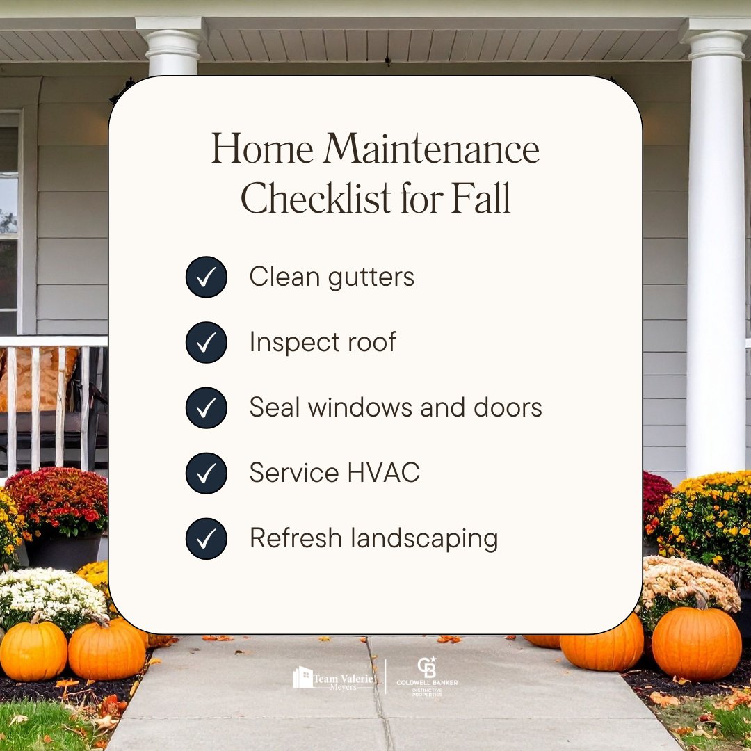 RealtorMontrose's tweet photo. 🍁Getting your home ready for fall? Here are our top tips for a seamless seasonal transition:

✔ Clean out those gutters🍂
✔ Check your roof and insulation for any damage🔍
✔ Seal windows and doors to keep the chill out🌬🪟

#FallHomeCare #TeamValerieMeyers #HomeTips https://t.co/KeNiwcUU7N