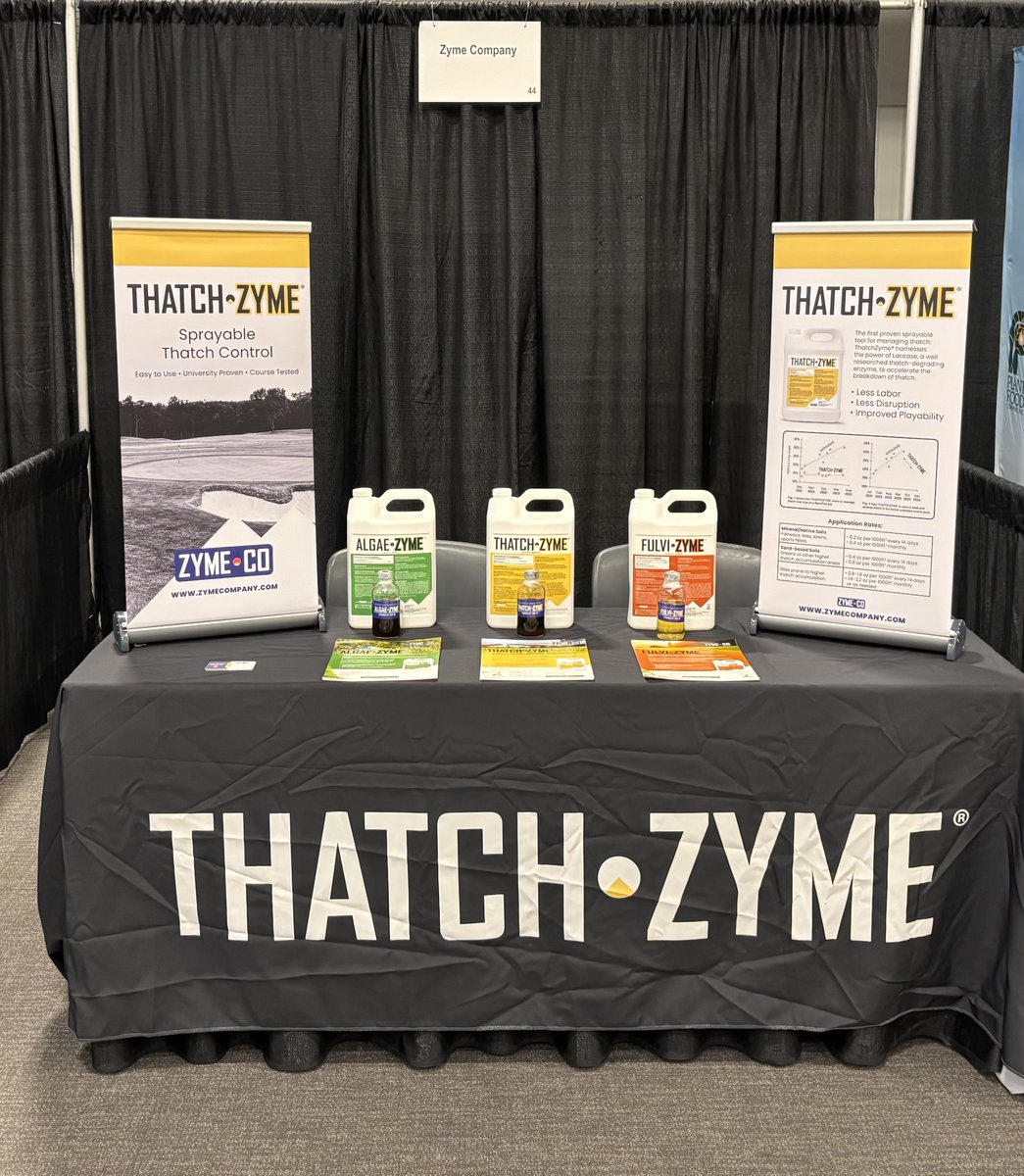 zymecompany's tweet image. We are ready to chat about enzyme solutions at the Annual Florida Turfgrass Conference!  Stop by booth #44 to see Glen Thompson and sign up to WIN a gallon of ThatchZyme ($720 dollar value).
