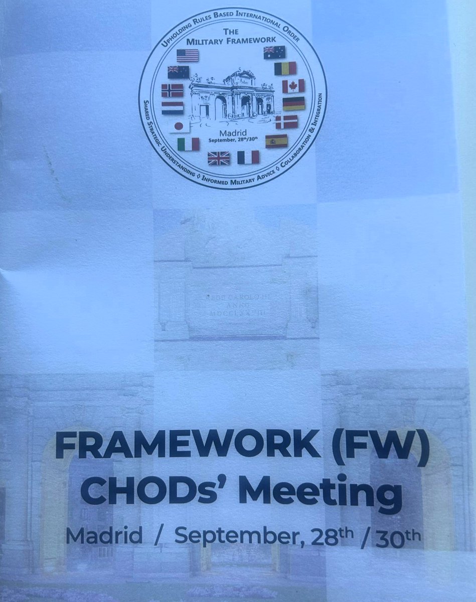 An immense honor, and responsibility, to be entrusted with delivering a lecture at the Military Framework – Chiefs of Defence meeting in Madrid.
Grateful to contribute to this high-level forum on security, defence &amp; shared challenges.