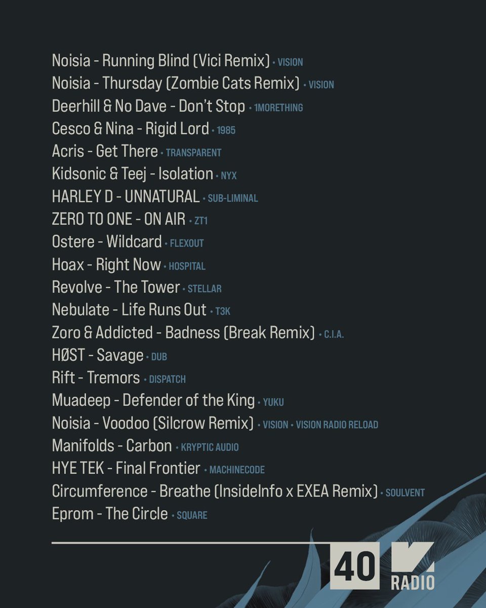 VISIONrecs's tweet photo. Vici and Zombie Cats deliver mind-blowing remixes of Noisia in VISION Radio this week! 

More brand new sonics by:

@Muadeep 
@silcrow 
@eprombeats 

and many more!  Tune in via: https://t.co/eIBYUWsfc0 https://t.co/S5o25ZeItj