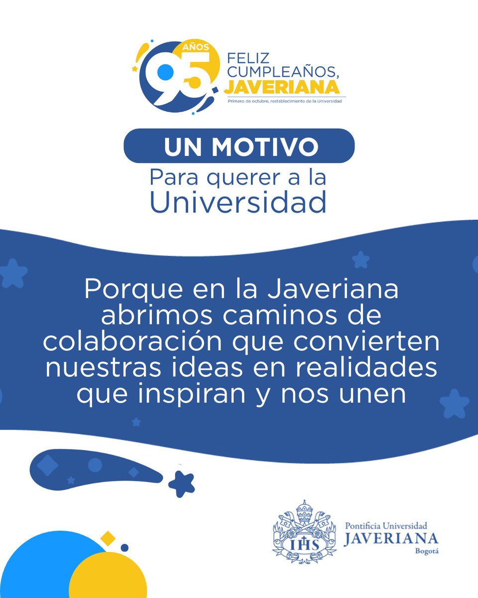 Uno de los motivos para querer a la Javeriana es que, desde la VERI, promovemos el aprendizaje continuo, fortaleciendo las conexiones globales, generando impacto en las comunidades y cuidando el vínculo con nuestros egresados, siempre con visión humanista y colaborativa 💛💙