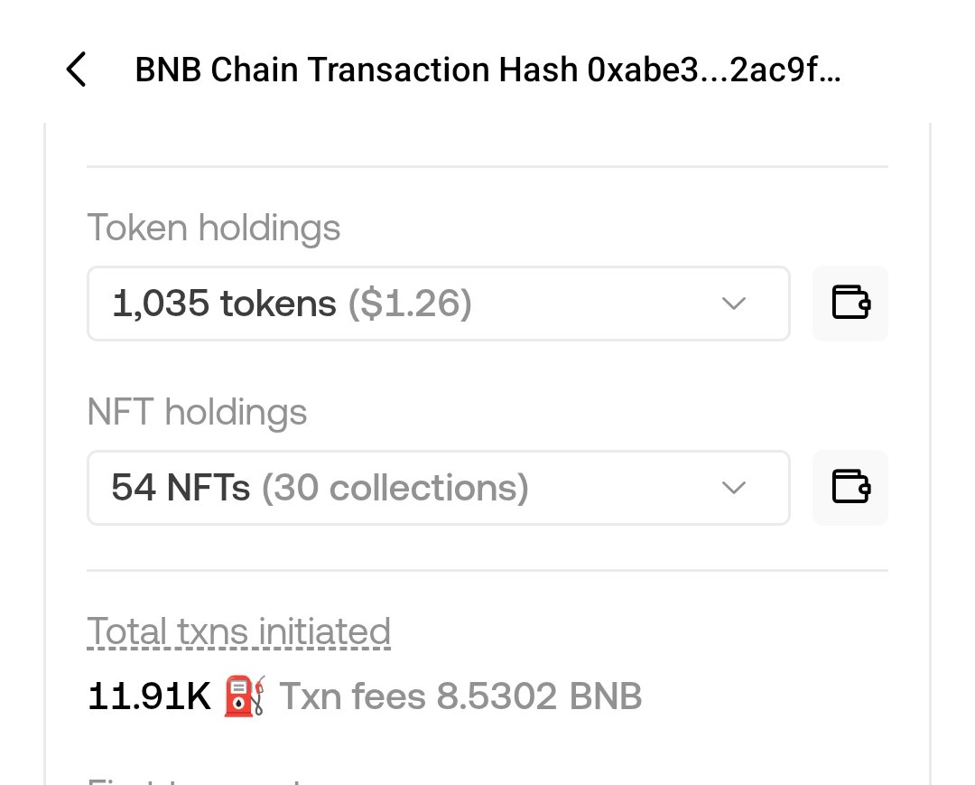 UTXO20's tweet photo. @cz_binance But when erdrop for bsc user 🤣
8.5 BNB txn fees 😓 https://t.co/nnaUvlRg2P