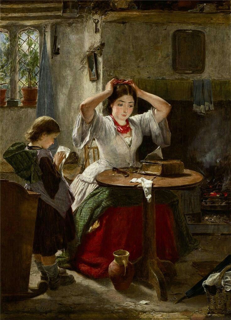 annie151092's tweet image. &quot;The rustic toilet&quot;-Tomas Faed (1826-1900)
#paintings #art