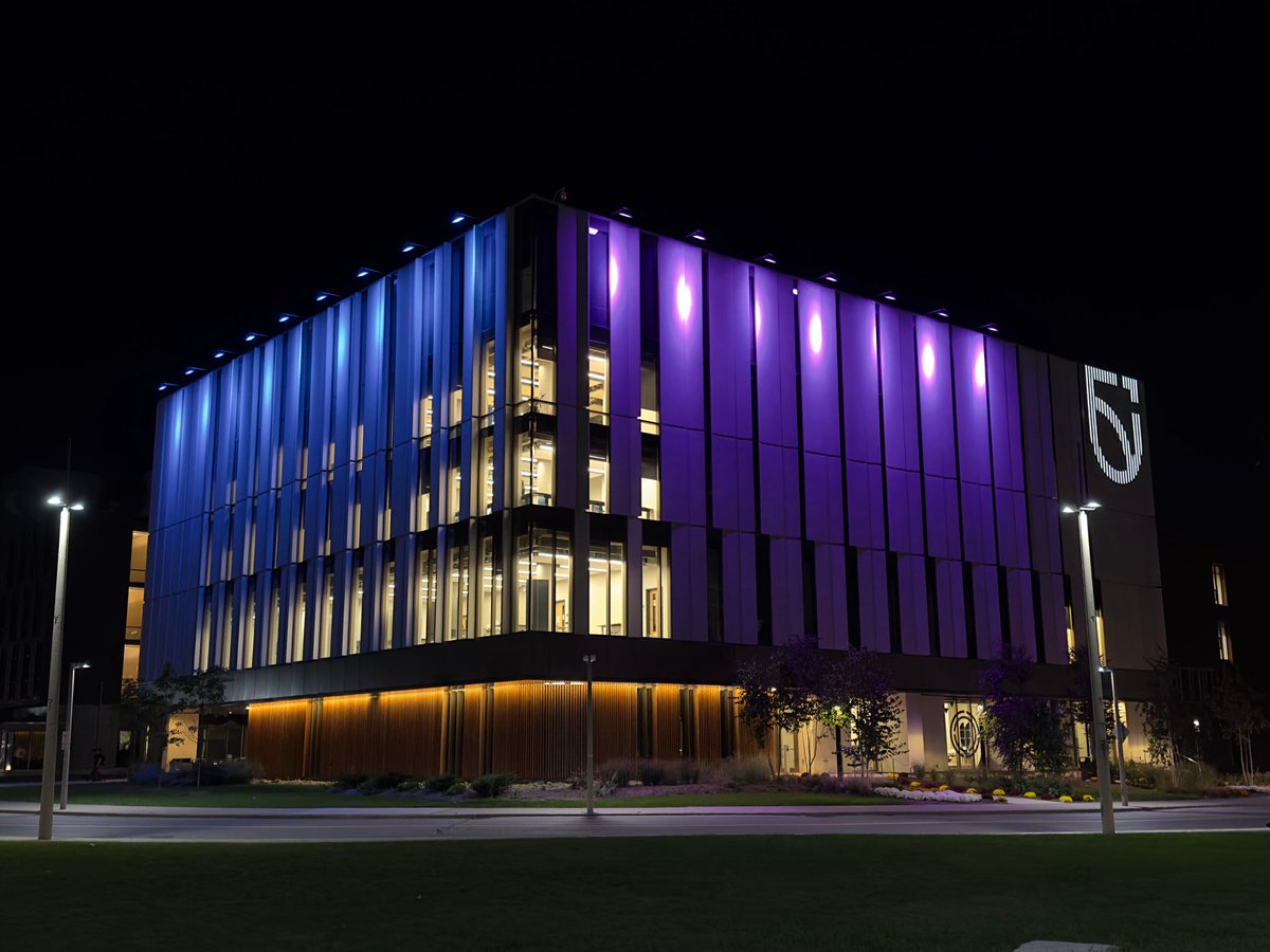 ontariotech_u's tweet photo. As we proudly celebrate Disability Employment Awareness Month, we will light both Shawenjigewining Hall and Bordessa Hall in purple and blue tonight. 💜💙
Learn more about how the university marks #DEAM at https://t.co/cYRcGT2PNR. https://t.co/C8YZoZLeZf