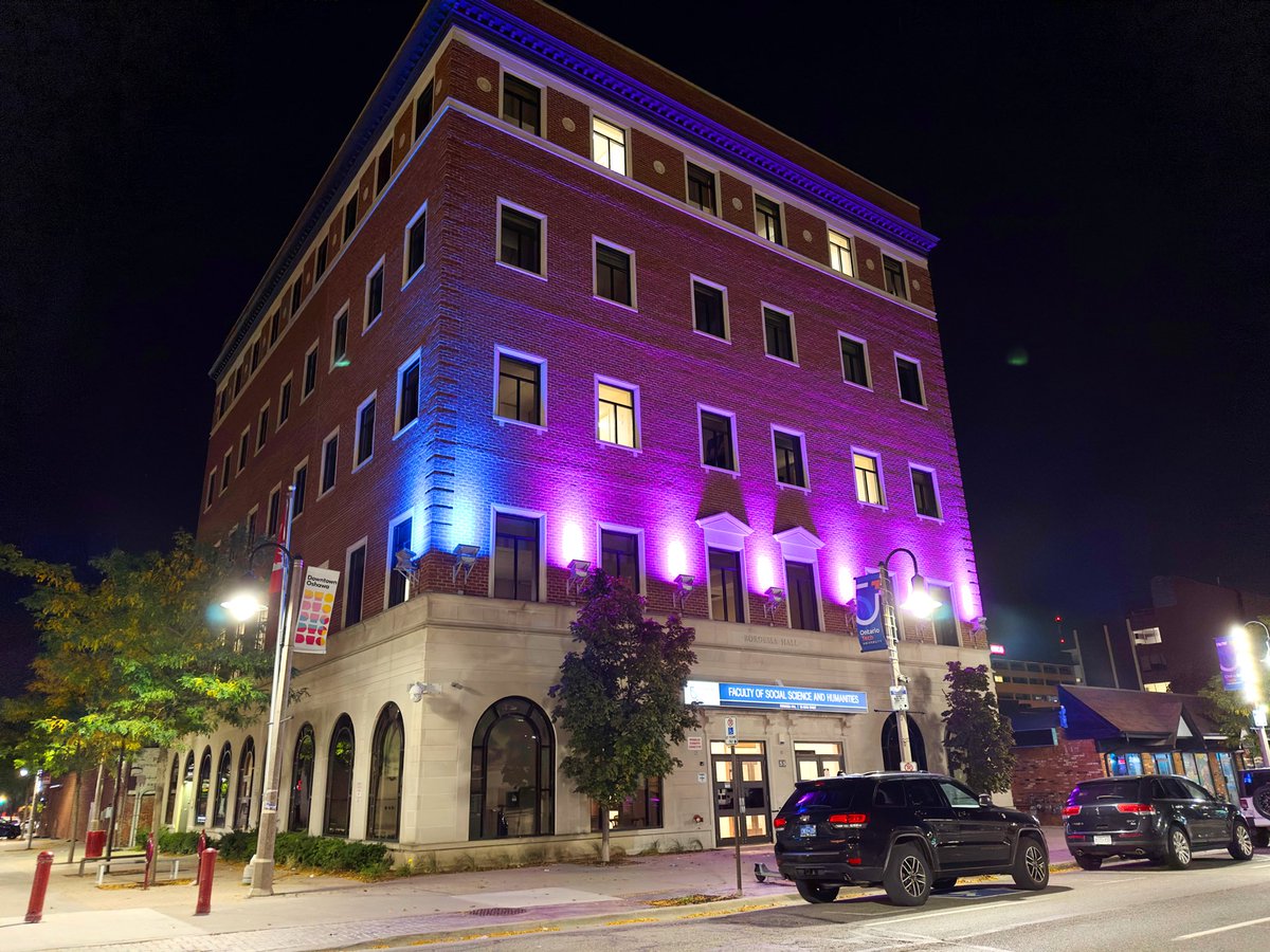 ontariotech_u's tweet photo. As we proudly celebrate Disability Employment Awareness Month, we will light both Shawenjigewining Hall and Bordessa Hall in purple and blue tonight. 💜💙
Learn more about how the university marks #DEAM at https://t.co/cYRcGT2PNR. https://t.co/C8YZoZLeZf