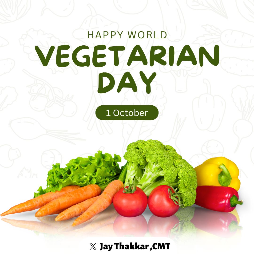 JayThakkar22's tweet photo. "Celebrating health, compassion, and sustainability this World Vegetarian Day Choose kindness on your plate and make a difference for the planet and all living beings."
#WorldVegetarianDay #GoVeg #PlantBasedLife #HealthyLiving #SustainableChoices https://t.co/GeAkijhfMr