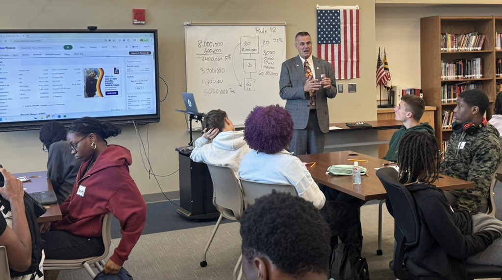 There is no better experience than getting to talk to a class of students who are interested in what you do for a living. I always enjoy being invited by Beth Genemore Sands to speak to LYNX students at Frederick High about finance. ￼