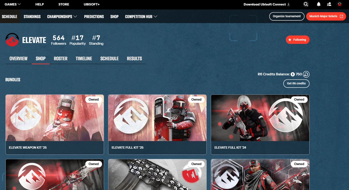 ElevateGG's tweet image. 1 person that follows our R6 Team Page will win an Elevate Montagne Bundle code 👀

How to Enter:
1. Click the link below.
2. Follow our Team Page.
3. Reply to this post with a screenshot showing that you followed.

Good luck! 🤠