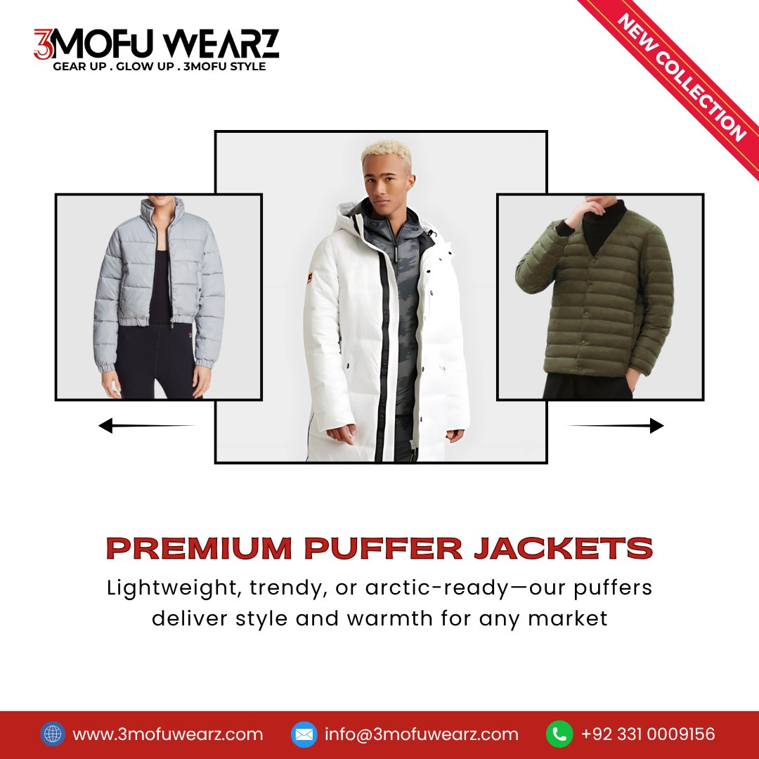 3_MofuWearz's tweet image. ✨Premium Puffer Jackets for Retailers &amp;amp; Organizations
📩 Contact us today for bulk orders:
🌐 3mofuwearz.com
📧 info@3mofuwearz.com
📲 +92 331 0009156
@followers 
#winterfashion #pufferjacket #outerwearstyle  #fashionwholesale #bulkorders #b2bfashion #mensstyle