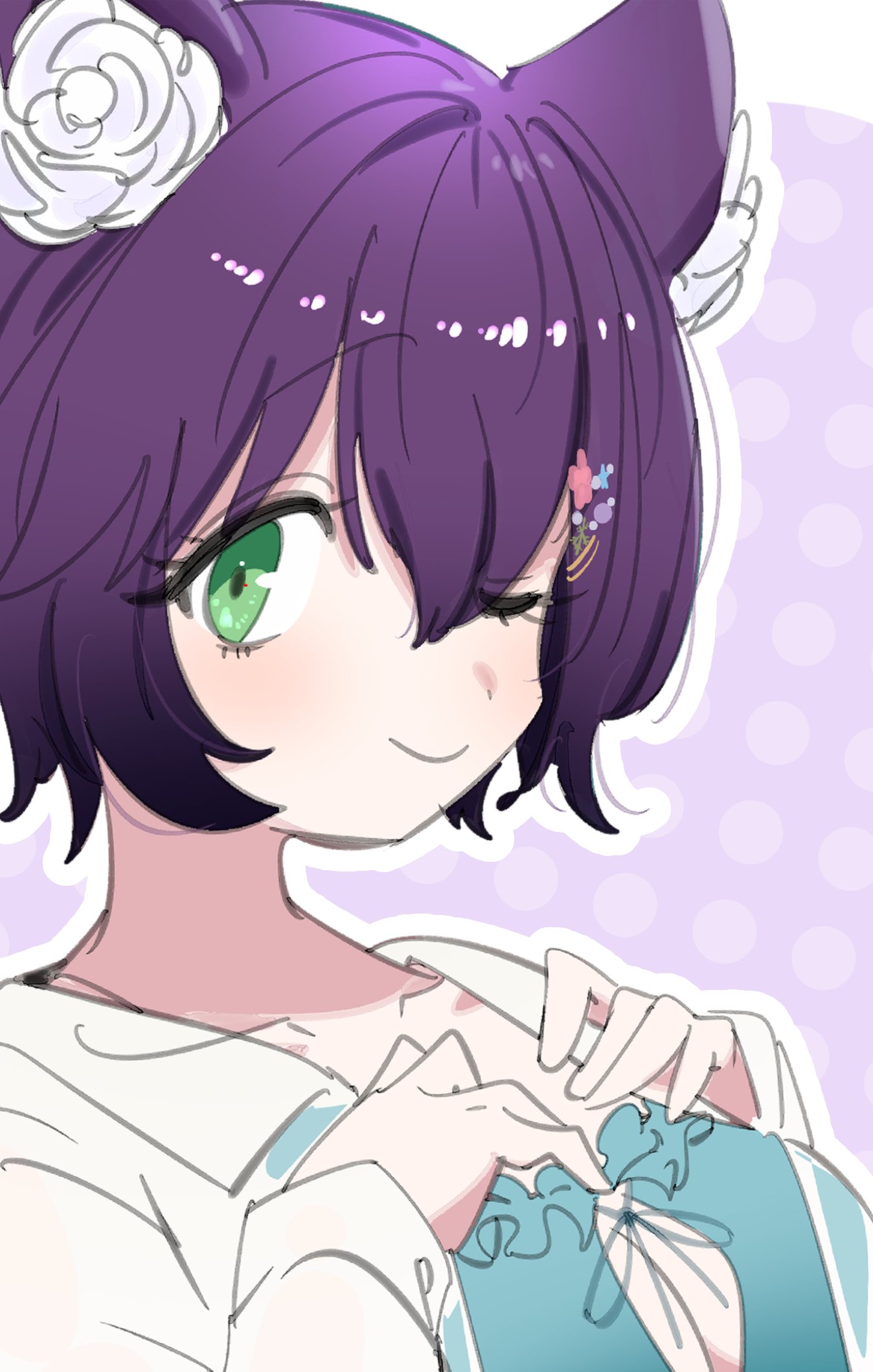 小さな可愛い子♪お花大好き♡たれ耳うさぎちゃん(濃紫) am-702848.jpg