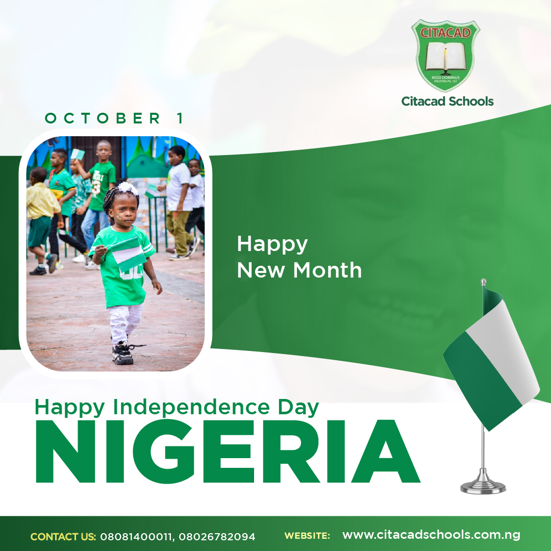 CitacadNG's tweet photo. Happy New Month!

As we joyfully step into October, we embrace the fresh opportunities it brings.

#CSN #CitacadSchools #Asolidfoundation #SchoolsinLagos #RaisingChampions #Independenceday https://t.co/dKZnuUwIFN