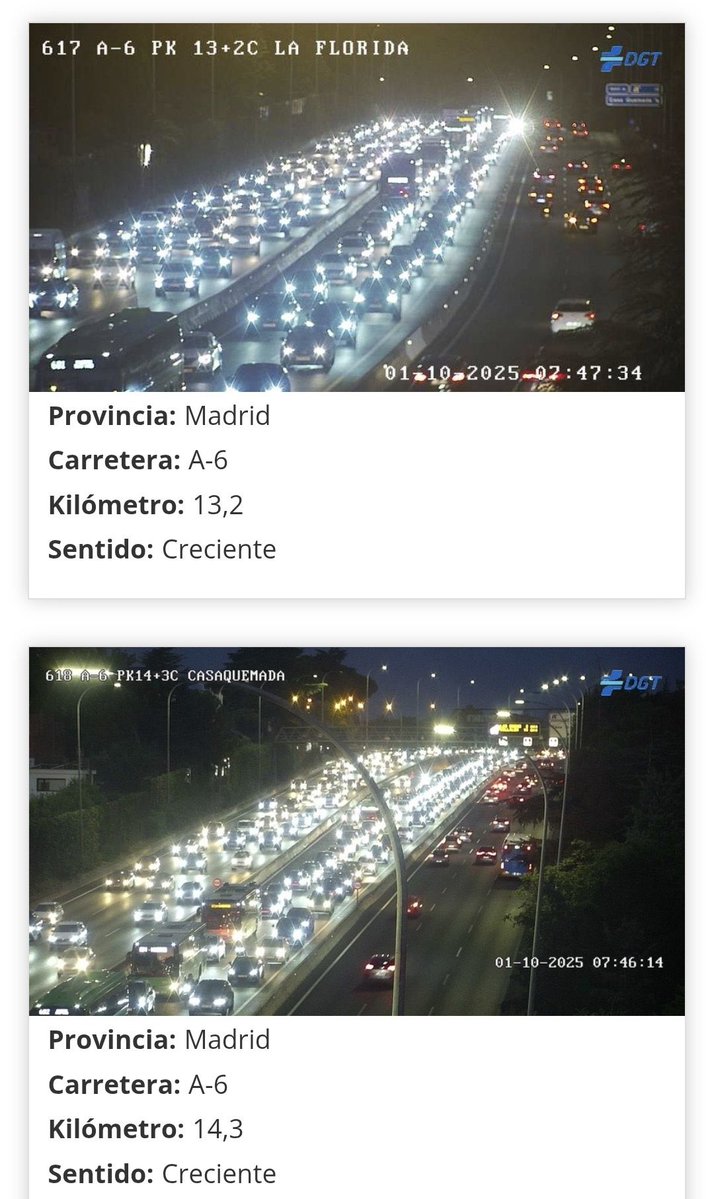 A6 hoy, 07:50h y sin incidencias.

A los que dicen que con BUS/VAO o transporte público se soluciona el colapso diario las imágenes les incomodan.
Hay que mejorar el tte público,pero sin nuevas conexiones e infraestructuras no sirve de nada.
La M-50 necesaria y urgente.

M-50 YA!