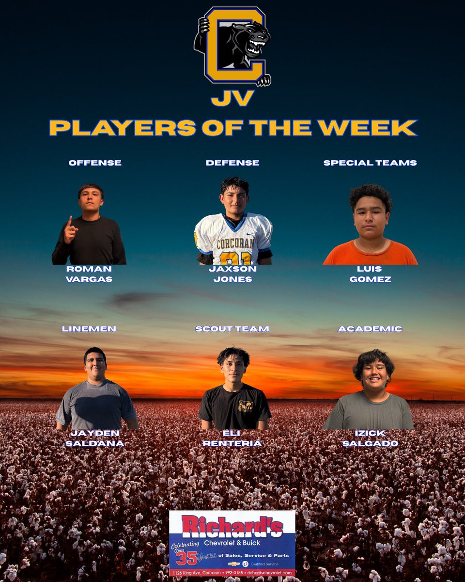 Players of the Week versus Woodlake!

@richardschevrolet