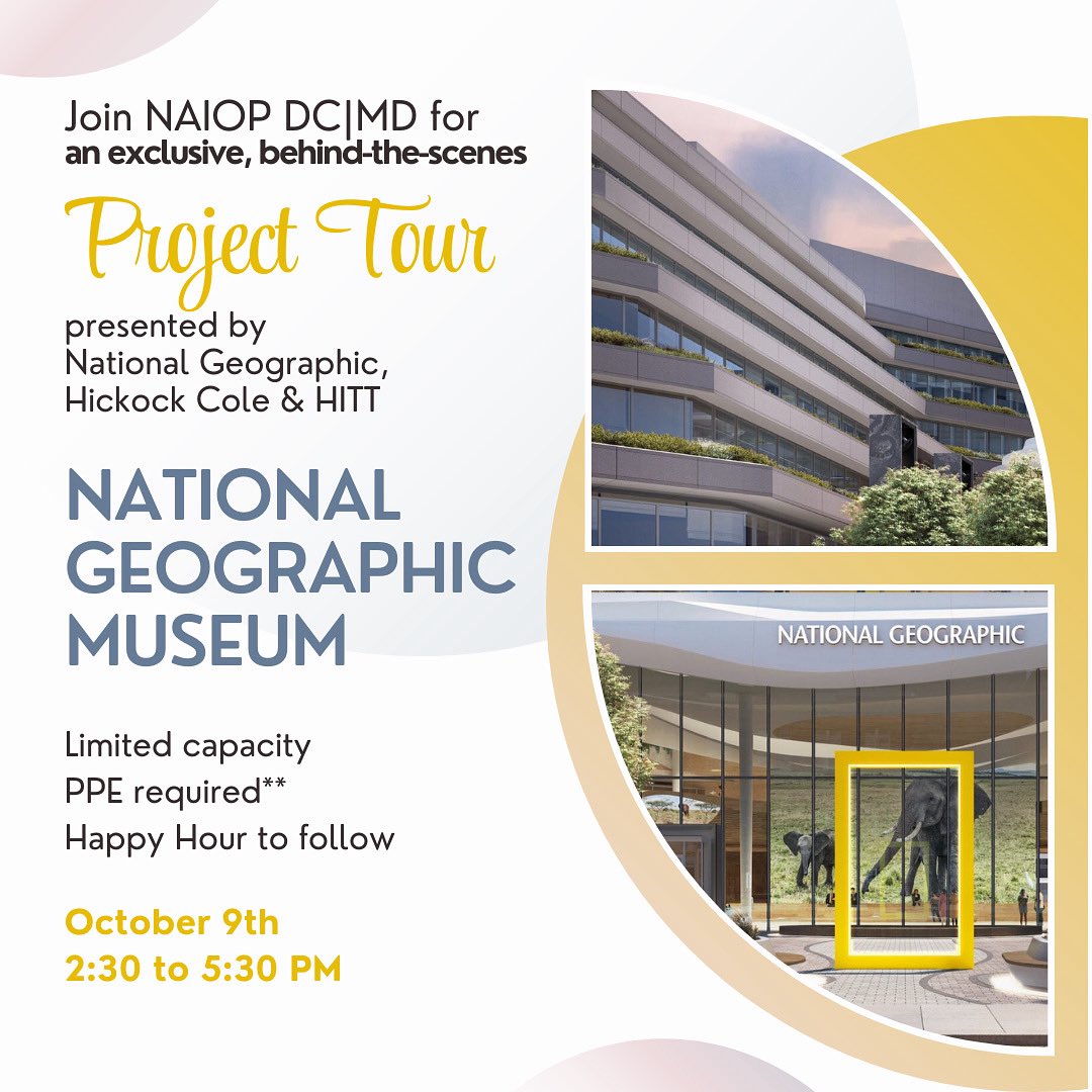 CREDAdcmd's tweet photo. ONLY A FEW SPOTS REMAINING! Don’t miss out on your chance to get an exclusive, behind-the-scenes, hard hat tour of the renovation at the National Geographic Museum! Hear from the Nat Geo Visitor Experience Team, @HickokCole, and @HITTContracting! https://t.co/kOTTRAaM2x