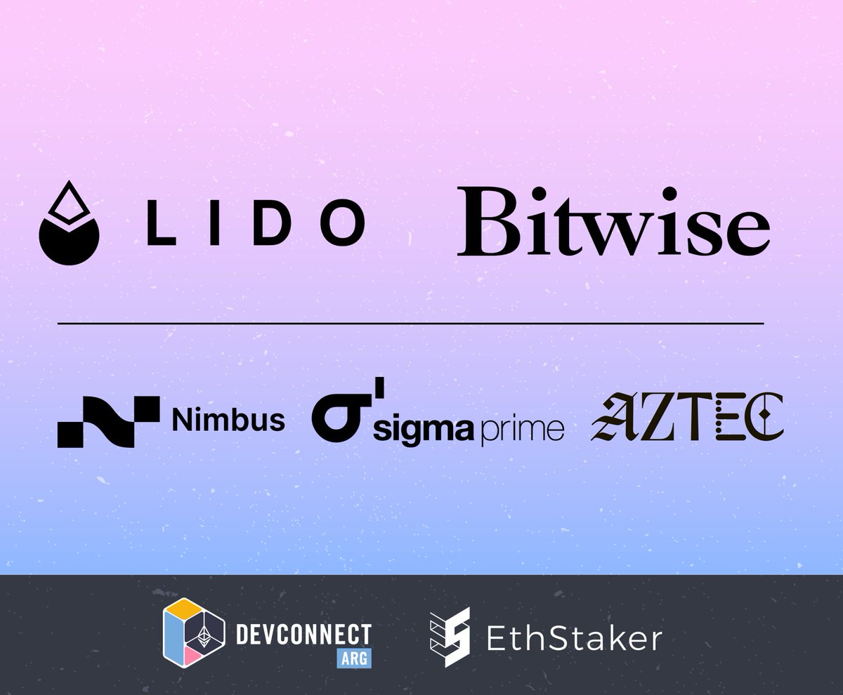 All of this is possible thanks to these top sponsors:

<a href="/BitwiseInvest/">Bitwise</a>
<a href="/LidoFinance/">Lido</a>

As well as:
<a href="/aztecnetwork/">Aztec</a>
<a href="/sigp_io/">Sigma Prime</a>
<a href="/ethnimbus/">Nimbus</a>

And supporters:
<a href="/Commit_Boost/">Commit-Boost 📻 🕶️ 🦇🔊</a>
<a href="/poapxyz/">POAP - Bookmarks for your life</a>

Come and visit their booths and team members in the main gathering area!