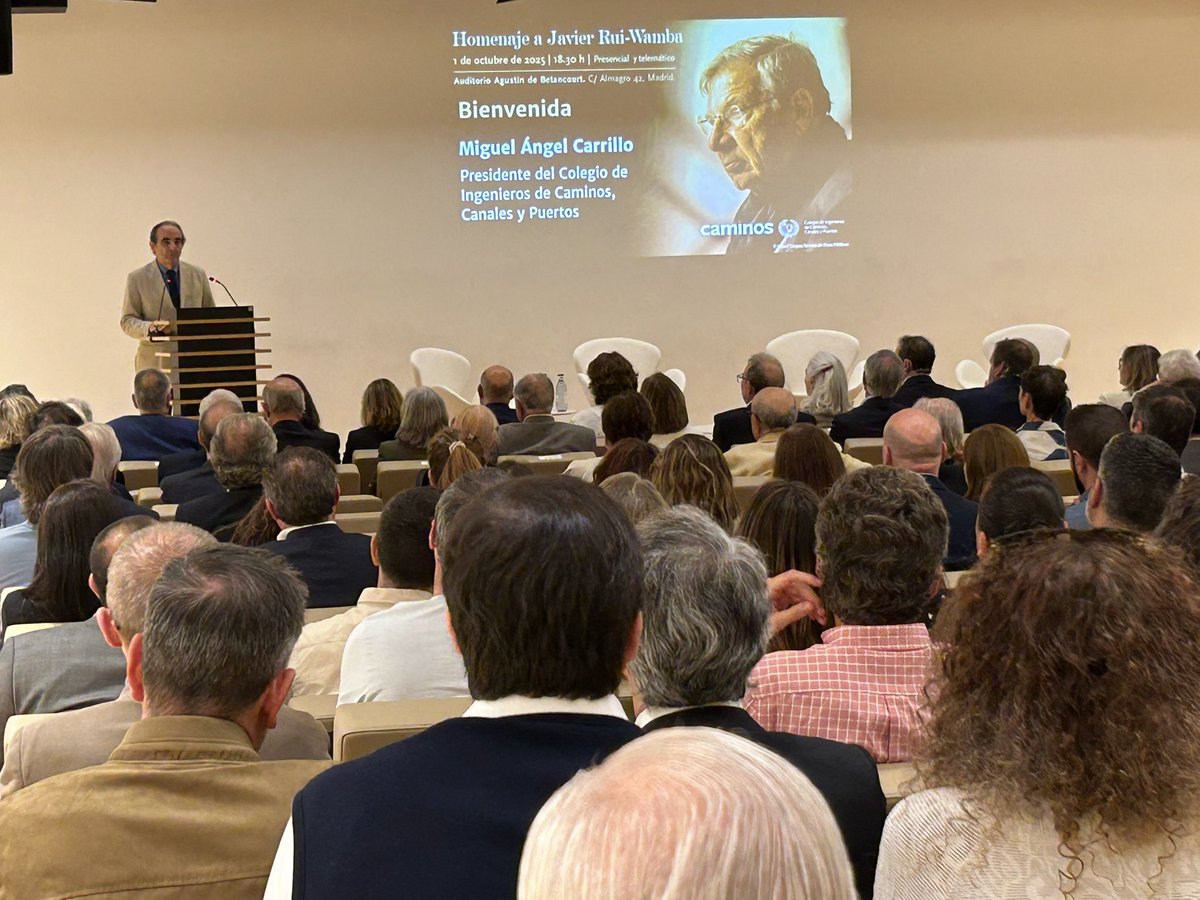 Colegiocaminos's tweet photo. 🔹Comienza el homenaje al ingeniero de caminos Javier Rui-Wamba, @esteyco, en el @Colegiocaminos

Síguelo en directo: https://t.co/k6m20WGNXC https://t.co/QBL85RjUPz