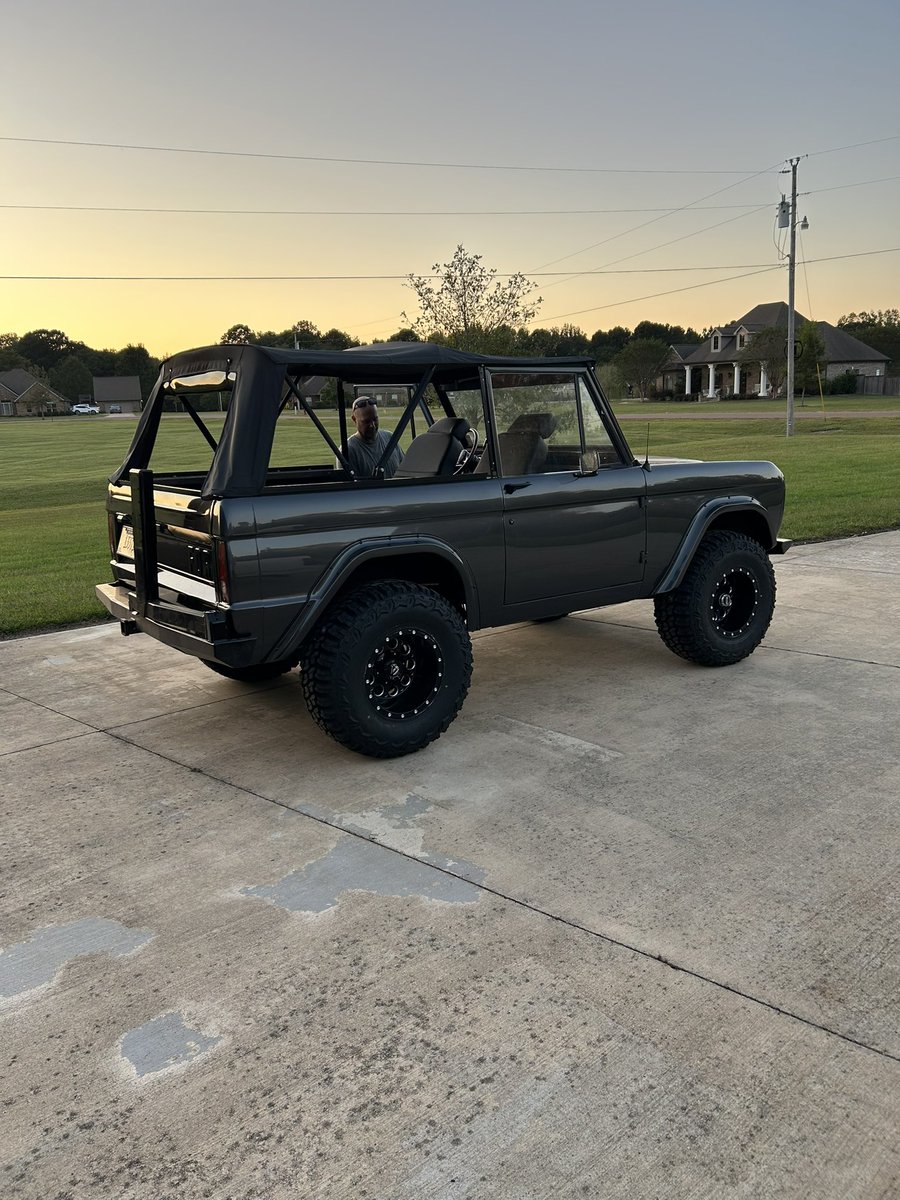 fastback1981's tweet photo. 69 Bronco is now rolling under its own power. Building cars from scratch takes time and attention to detail. https://t.co/Reywc4KIP2