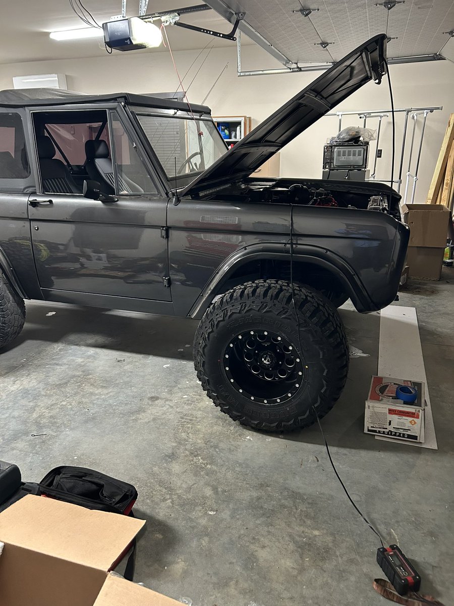 fastback1981's tweet photo. 69 Bronco is now rolling under its own power. Building cars from scratch takes time and attention to detail. https://t.co/Reywc4KIP2