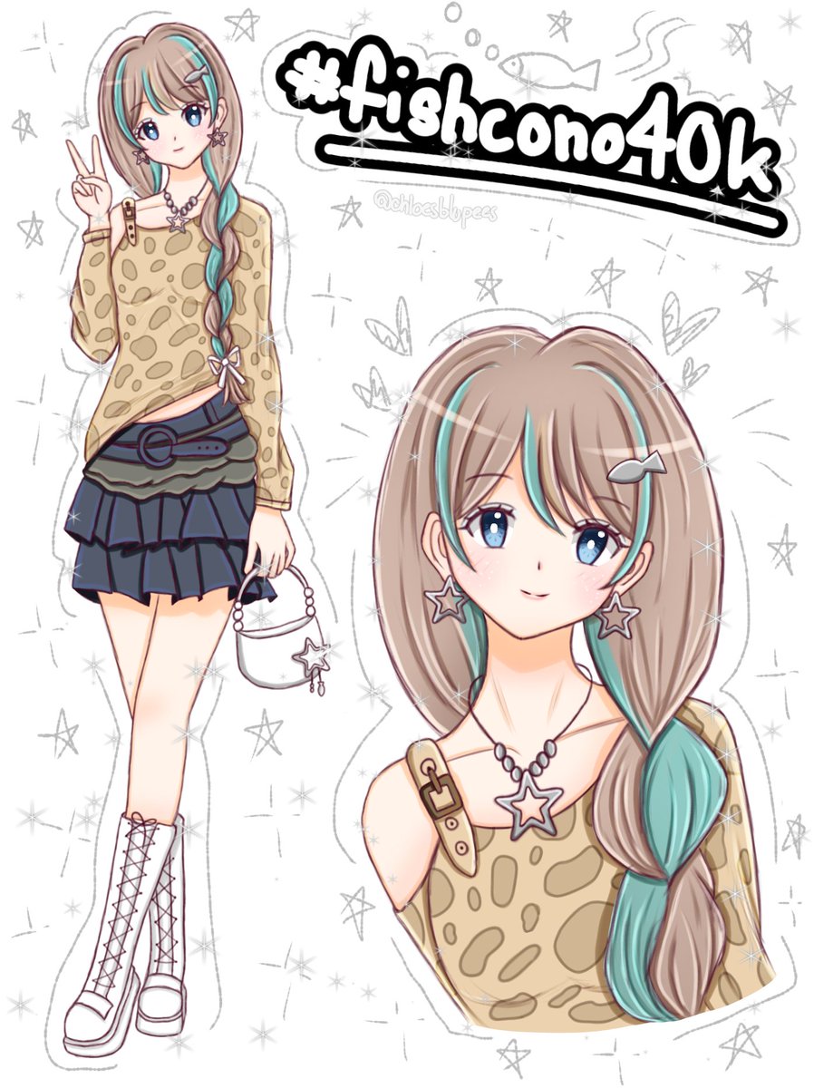 chloesblupees's tweet photo. My dtiys entry for fishcono on Instagram ꉂꉂ(ᵔᗜᵔ◍) i love the outfit so muchh and the color palette is so prettyyy
𓇼 ⋆.˚ 𓆉 𓆝 𓆡⋆.˚ 𓇼
#fishcono40k #dtiys #drawthisinyourstylechallange #drawing #illustration #artmoots https://t.co/BUVRVK4r5i