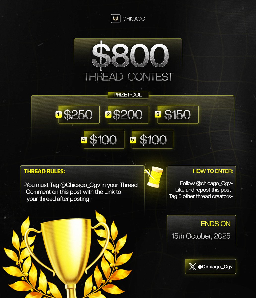 alijby2004's tweet image. This is my entry for the @chicago_cgv $800 Thread Contest 🏆

👉 If you stake, share your screenshot or video proof under this post!
Let’s build the Chicago Coin community together 🚀

#CLT #ChicagoCoin #Staking
