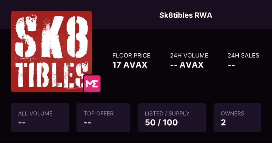 The vault is open 🛹🔥🔓
Sk8tibles RWAs are LIVE on <a href="/avax/">Avalanche🔺</a>. Find these legendary signed skate decks you can trade, collect, or redeem for the real thing on <a href="/MagicEden/">Magic Eden 🪄</a> 

magiceden.us/collections/av…