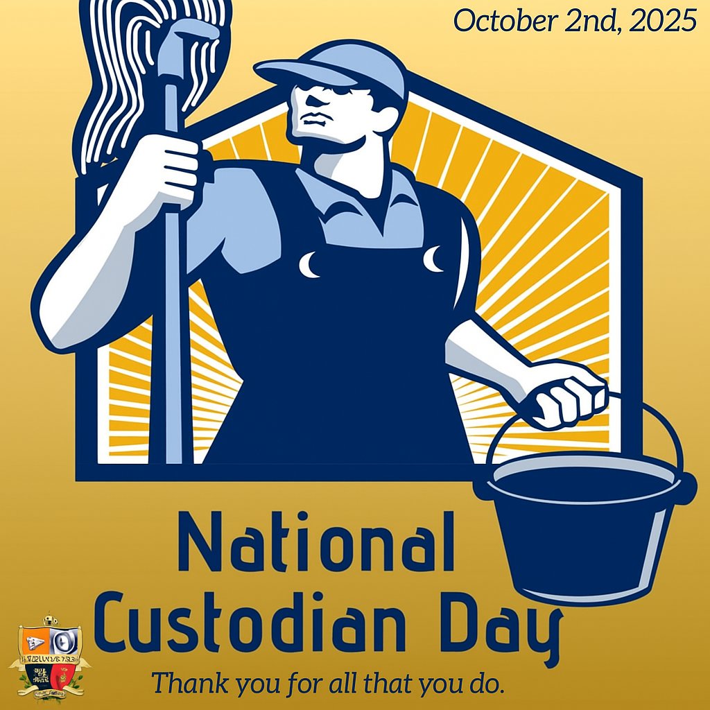Tomorrow don't forget to wish your Custodial staff a happy National Custodian Day. And a special thanks to all my co-workers past and present for working so hard and making sure to keep our campus clean and safe for our Students and Staff.
