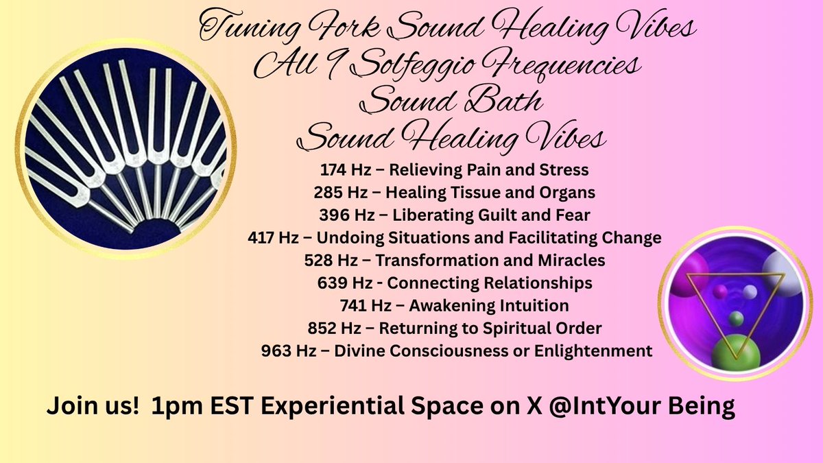 Sound is vibration, and vibration is life. 

Link🔗
x.com/Intyourbeing/s…

Every cell in your body, every synapse in your mind, every filament of your auric field is already humming with a frequency.