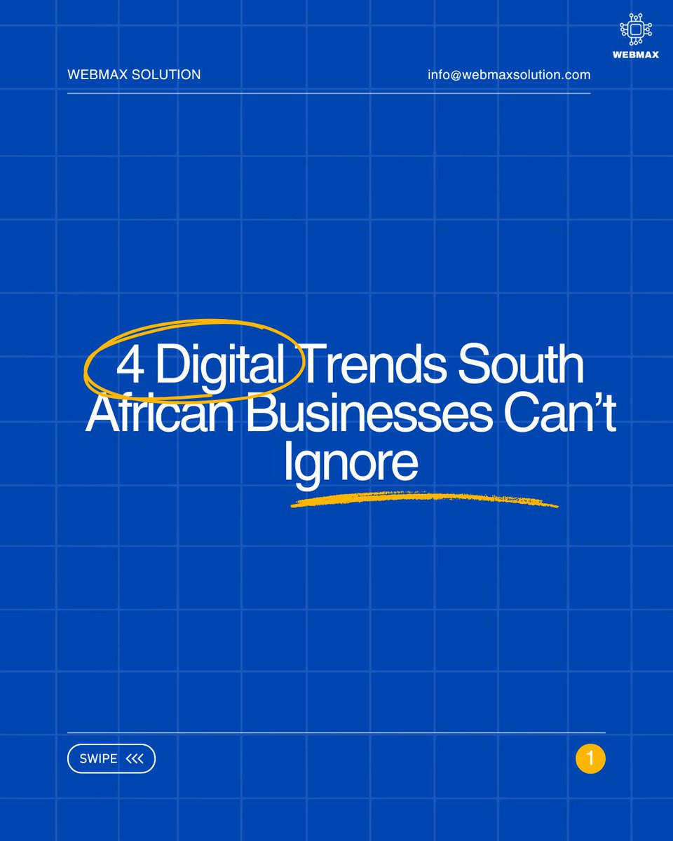 SolutionWe81133's tweet image. 4 Digital Trends SA Businesses Can’t Ignore

From AI-powered solutions to the rise of e-commerce, these trends are redefining how South African businesses connect, grow, and compete. 🌍💡

#WebMaxSolutions #DigitalTrends #SouthAfricaBusiness