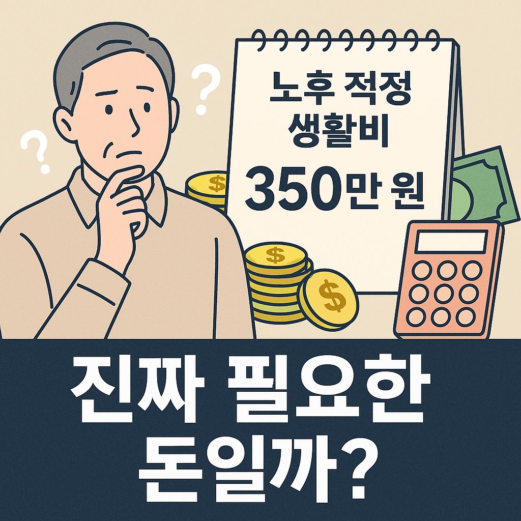 노후 적정 생활비 350만 원, 진짜 필요한 돈일까? 나만의 지출 전략이 필요한 이유 
naver.me/59U8BvM6