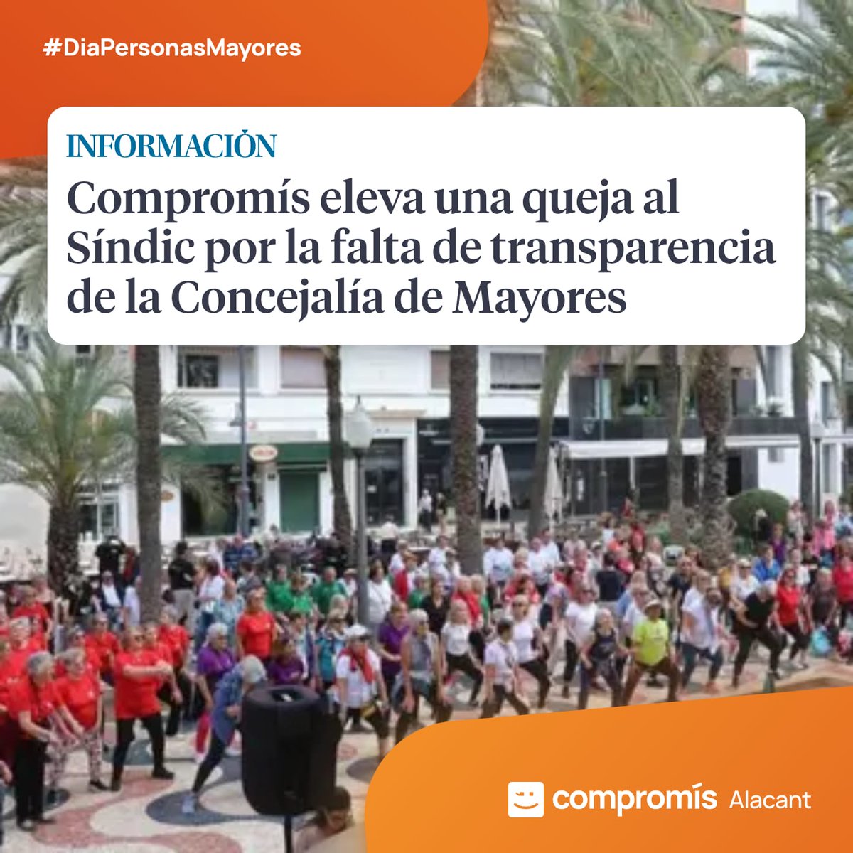 📅 1º octubre. Día de P. Mayores

➡️ Pediremos reprobación de concejala Begoña León ⏬

📌¿Talleres en los 18 centros de mayores?

 📌Centro de día pza. América cerrado desde agosto

📌 Fuera de la Red de Ciudades Amigables con P. Mayores 

 📌 Sin Consejo de Mayores desde 2024.