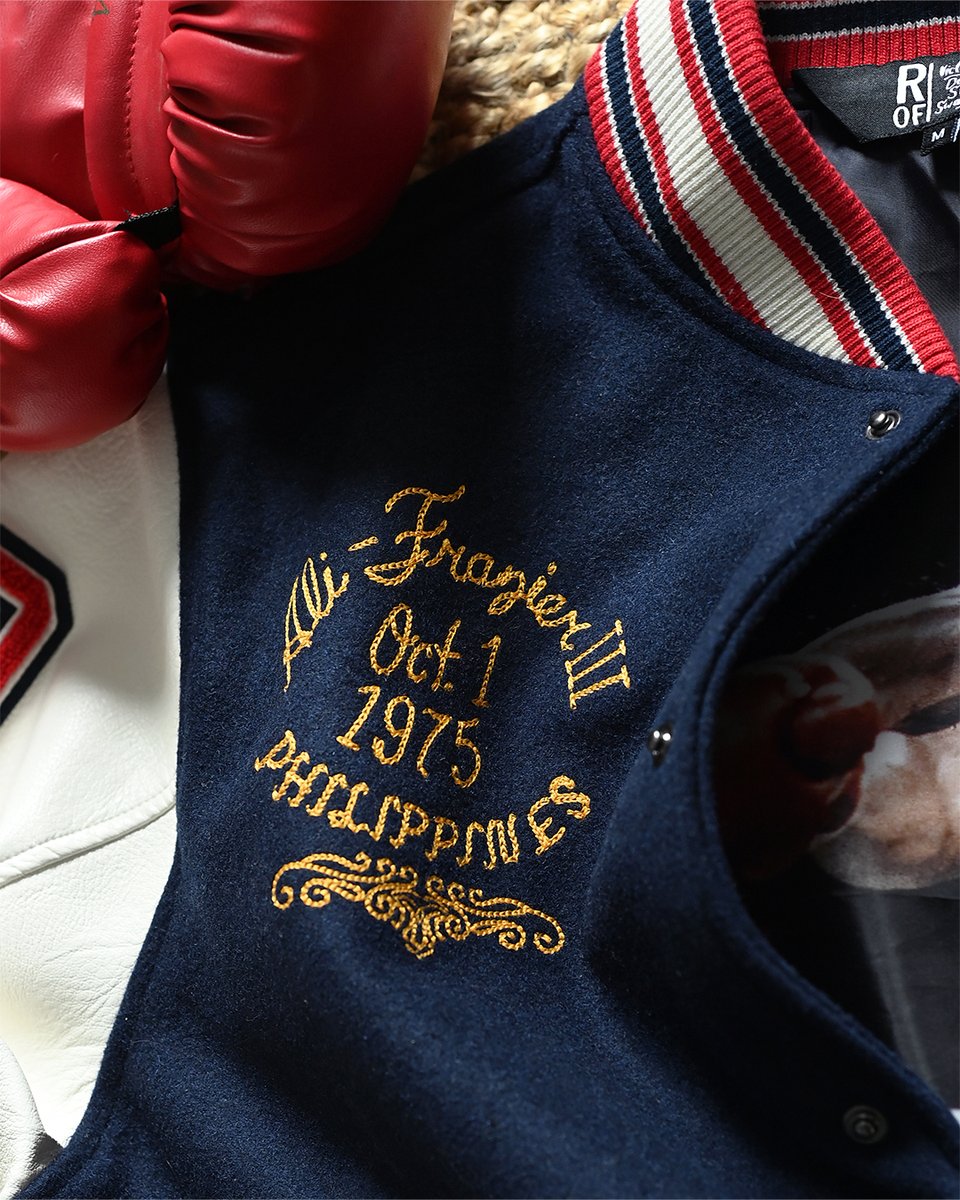 rootsoffight's tweet photo. October 1, 1975. Ali vs. Frazier. 
14 brutal rounds in Manila that became legend.

50 years later, we honor the fight with the Thrilla in Manila varsity jacket. Own a piece of history.

Pre-order now → https://t.co/fmUXULaf1A https://t.co/tpVHcO3P52