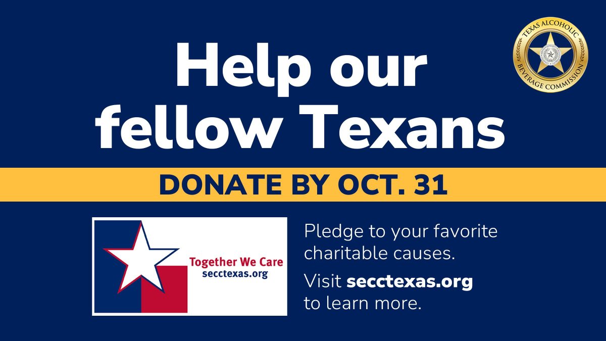 If you're looking for ways to donate, the annual State Employee Charitable Campaign (SECC) makes giving easier. State employees have supported their fellow Texans through the #SECCTexas for 30 years, one contribution at a time.

Learn how to give: buff.ly/8cHNFnN