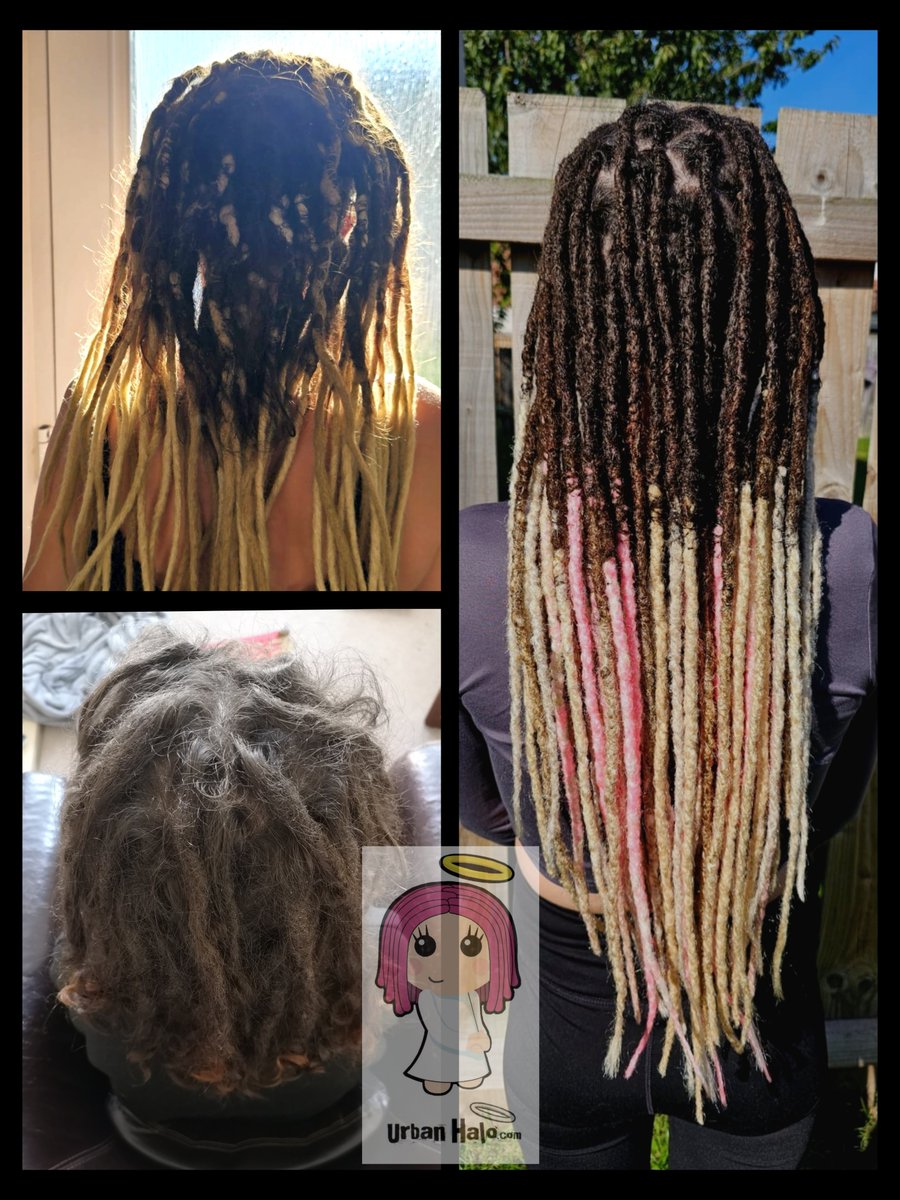 Urban_Halo's tweet image. I'm back with another #dreadrescue! 😇

Charlotte's #dreadlocks &amp;amp; #dreadextensions weren't done properly and had quickly become lumpy &amp;amp; chaotic, so came in for a new start with me, with fresh extensions.
V happy with these! 🤍🩷😇👌

#urbanhalouk #dreadmaintenance #hairrescue