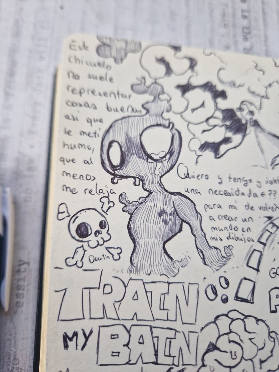 drac0keo's tweet photo. Llevaba tiempo sin subir nada de contenido y no sabía muy bien que hacer pero Lucía me dice que suba cosas a redes mientras me apunta con un arma 😔😔

#art #illustration #sketch #sketchbook #traditionalart https://t.co/ve1RQzlVb6