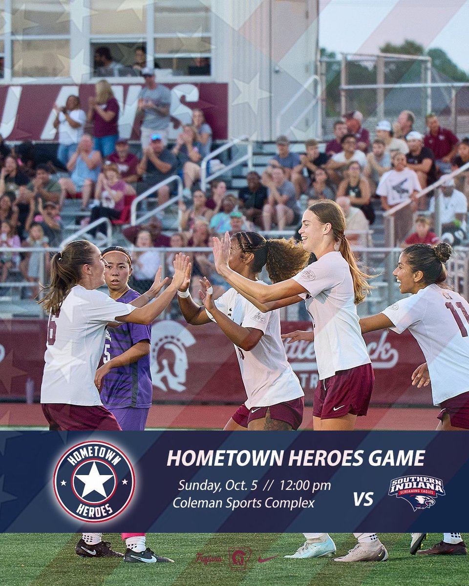 This Sunday at 12 PM: Watch the Trojans vs. Southern Indiana &amp; celebrate our Hometown Heroes! 🇺🇸 
Special halftime tribute for troops &amp; first responders—don’t miss it! 

#LittleRocksTeam