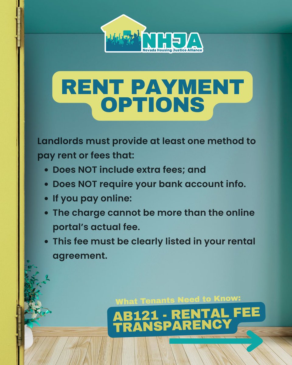 This #NVLeg, @NVHousingJustice advocated for and won new fee protections for tenants! On Oct 1, #AB121 will go into effect with more rental fee transparency! Thank you to <a href="/Nv18Venicia/">VeniciaNV18</a> for sponsoring this critical step towards #housingjustice

nvhousingjustice.org/fee-protection…