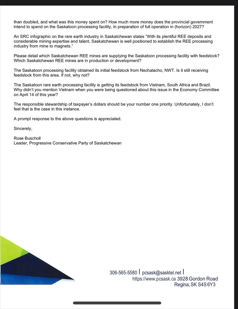 PCPSask's tweet image. When are we going to get real answers on what is happening with the rare earth elements processing plant in Saskatoon,this turned into a money pit. NDP has know for years about this debacle but has remained silent.Over $70 million gone with nothing to show for it 
#skpoli