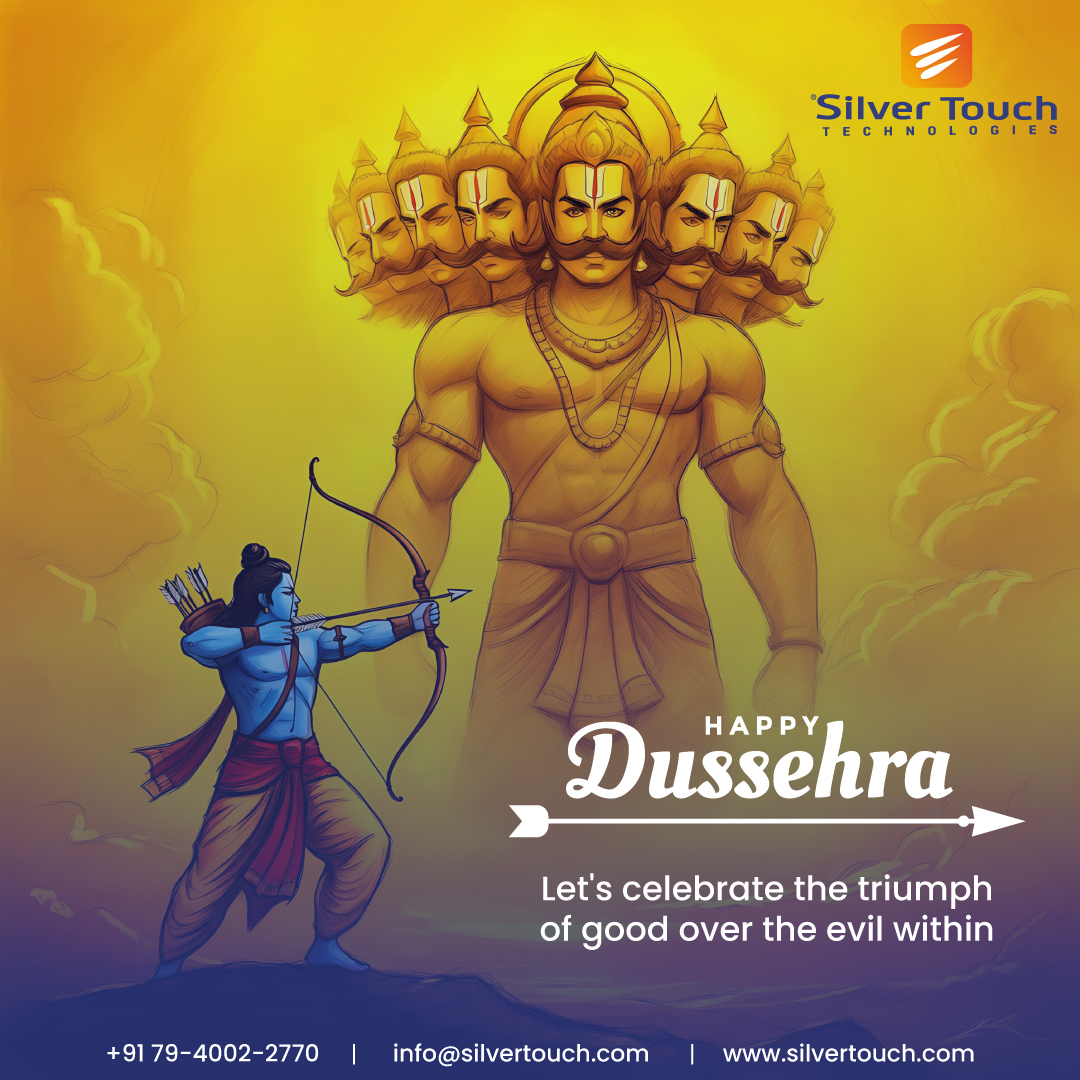 This Dussehra, let’s embrace the victory of good over evil, knowledge over ignorance, and positivity over negativity.

Silver Touch Technologies wishes you and your family a 𝗛𝗮𝗽𝗽𝘆 𝗗𝘂𝘀𝘀𝗲𝗵𝗿𝗮!

#HappyDussehra #VictoryOfGood #FestiveSpirit #CelebrateGoodness #SilverTouch