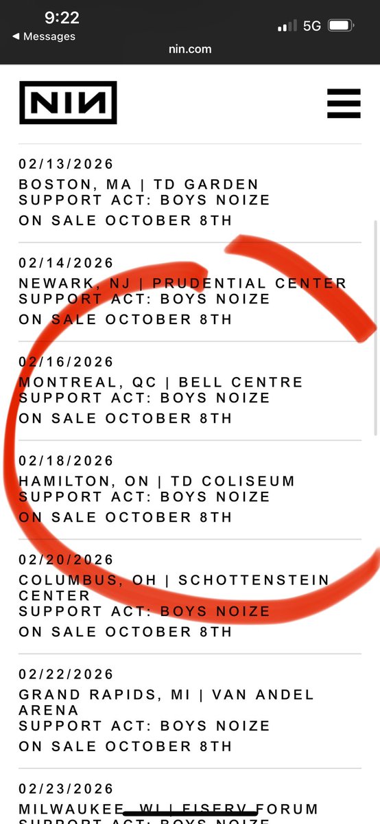 Montreal and Hamilton back to back in February! #NIN #peelitback