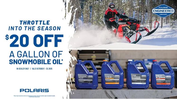 Deerhaven1's tweet photo. Prepare for winter and throttle into the season with $20* off a Gallon of Polaris Snowmobile Oil and ensure your snowmobile performs at its best.
*In-dealer only, limit 2 - see us for details
613-962-2440
https://t.co/5quj5jNfON https://t.co/xzmkNKIOVD