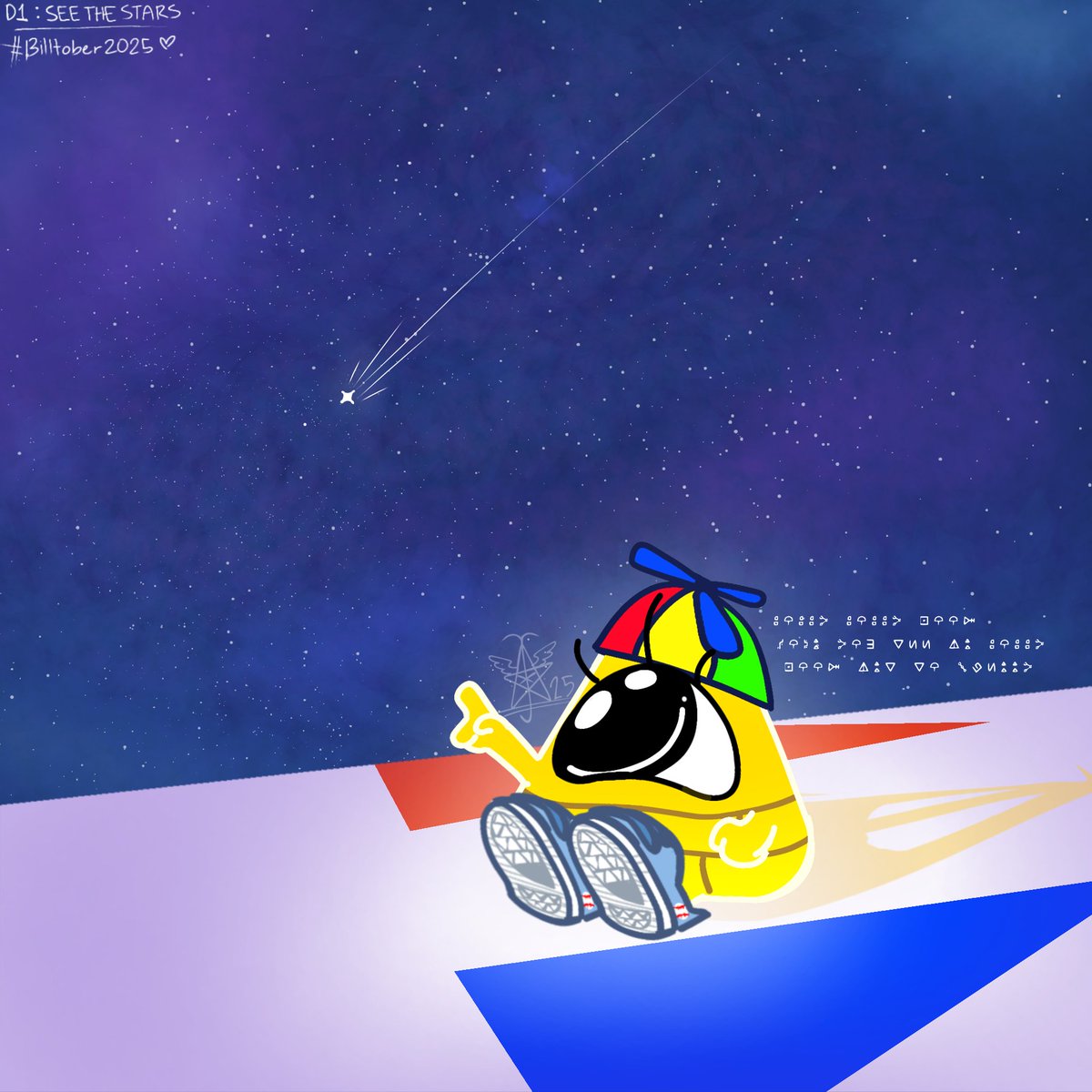 kadenniee's tweet photo. DAY 1 - SEE THE STARS

eeeugh i havent drawn space in awhile, some of the pens i found kept crashing my ibis (it was a fucjing nightmare😃) 

#Billtober2025 #billcipher #billcipherart #babybill https://t.co/6UIa2CDu3E